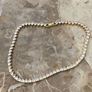 Heavenly London Mon Couer heart tennis necklace Gold